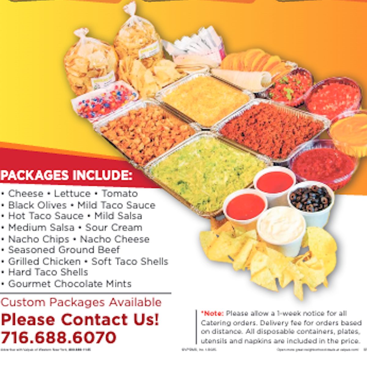 These are our catering packages